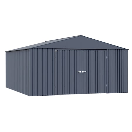 Arrow Storage Products Elite Galvalume Steel Premium Shed Storage Shed, 14 ft x 16 ft, Blue Grey EG1416AN